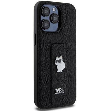 Karl Lagerfeld nakładka do iPhone 13 Pro 6,1&quot; KLHCP13LGSACHPK HC GRIPSTAND SAFFIANO CHOUPETTE PINS czarna