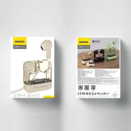 Dudao U18Pro Bluetooth 5.3 TWS kabellose Kopfhörer – Beige