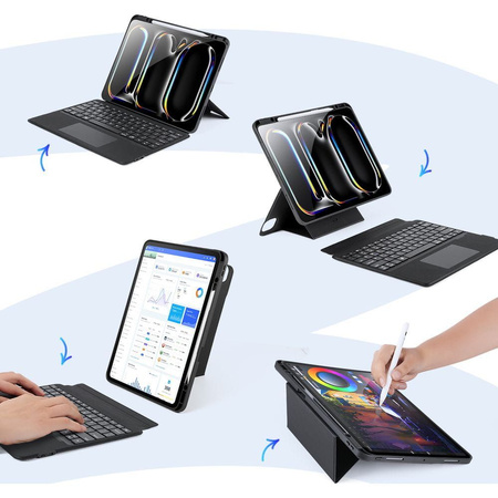 DUX DUCIS etui DK składane z klawiaturą bezprzewodową do iPad Pro 13 (2024) czarne