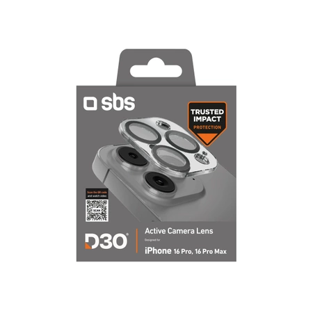 Szkło hartowane SBS Active Camera Lens D3O na aparat do iPhone 16 Pro / 16 Pro Max