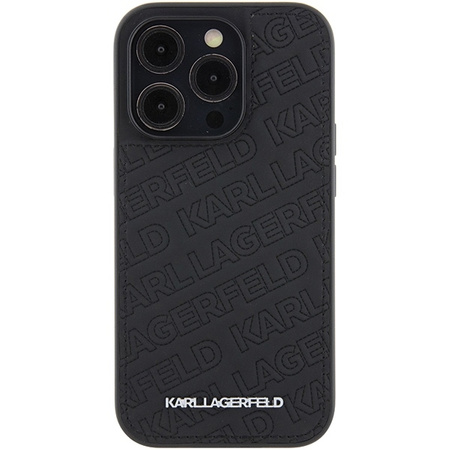 Karl Lagerfeld Quilted K Pattern Hülle für iPhone 15 Pro – Schwarz