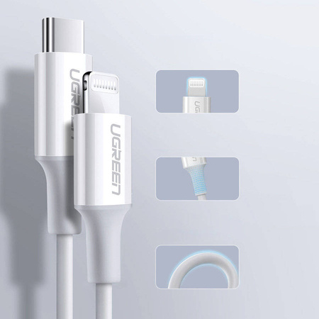 Ugreen MFi cable USB Type C - Lightning 3A 1.5 m white (US171)
