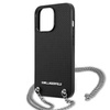 Oryginalne Etui IPHONE 13 PRO Karl Lagerfeld Hardcase Leather Textured And Chain (KLHCP13LPMK) czarne