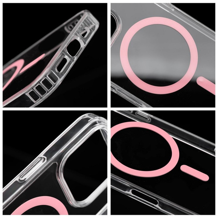 Drop Glue Colorful Ring Mag Cover kompatybilny z MagSafe pasuje do IPHONE 16 PRO MAX różowy