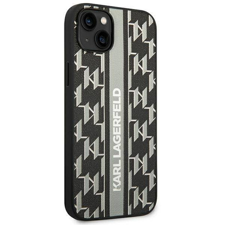 Oryginalne Etui IPHONE 14 PLUS Karl Lagerfeld Hardcase Monogram Stripe (KLHCP14MPGKLSKG) szare