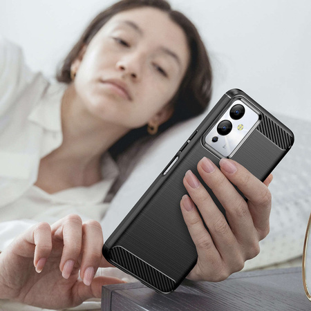 Carbon Case Hülle für Infinix Note 12i flexible Silikon Carbon Hülle schwarz