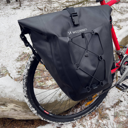 Wozinsky waterproof bicycle bag trunk pannier 25l 2in1 black (WBB24BK)