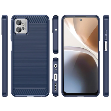 Carbon Case für Xiaomi Poco F4 5G flexible Silikon-Carbon-Hülle schwarz