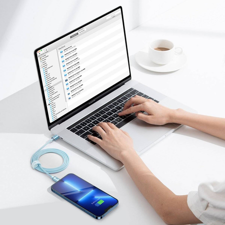 Baseus Crystal Shine Series USB Typ C Kabel - Lightning Ladeleistung 20 W 1,2 m blau (CAJY001303)