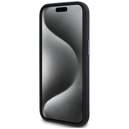 Oryginalne Etui IPHONE 15 Karl Lagerfeld Hardcase Silicone Shadow Metal Initial MagSafe czarne