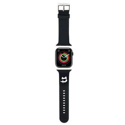Armband für APPLE WATCH 4 / 5 / 6 / 7 / 8 / SE (38 / 40 / 41 MM) Karl Lagerfeld Strap 3D Rubber Choupette Head (KLAWMSLCNK) schwarz
