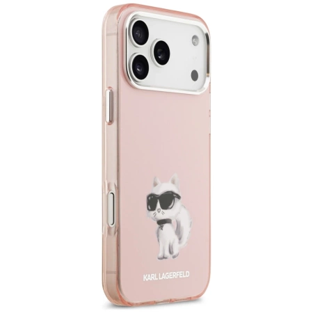 Karl Lagerfeld IML Aquarelle Choupette &amp; Logo MagSafe Case für iPhone 17 Pro Max - Pink