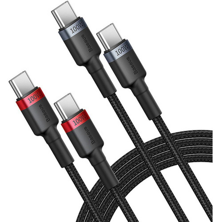 Baseus Cafule USB-C / USB-C cable 100W 1 m - red-black and black-gray (2 pcs.)
