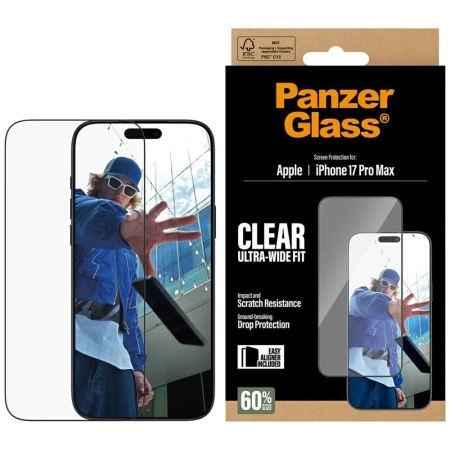 PanzerGlass Ultra-Wide Fit EasyAligner Tempered Glass für iPhone 17 Pro Max
