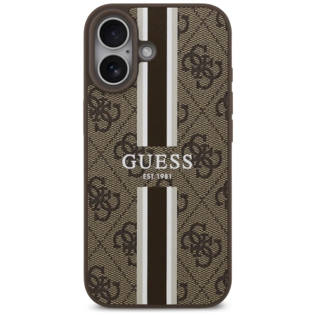 Guess 4G Printed Stripes MagSafe case for iPhone 17 - brown
