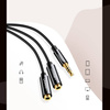Ugreen kabel przewód rozdzielacz słuchawkowy 3,5 mm mini jack AUX 25cm czarny (20816)