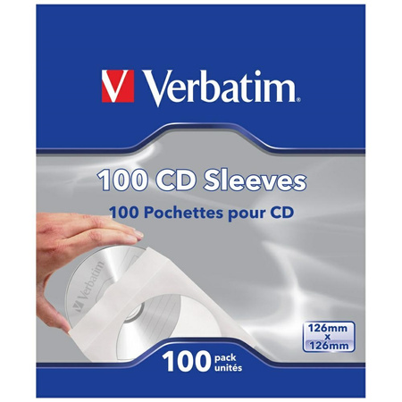 Koperty papierowe na dyski CD Verbatim   100szt biały 49976