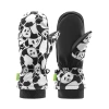 Qunature Panda Heat Transfer Kinder-Skihandschuhe, Größe S – Schwarz/Weiß