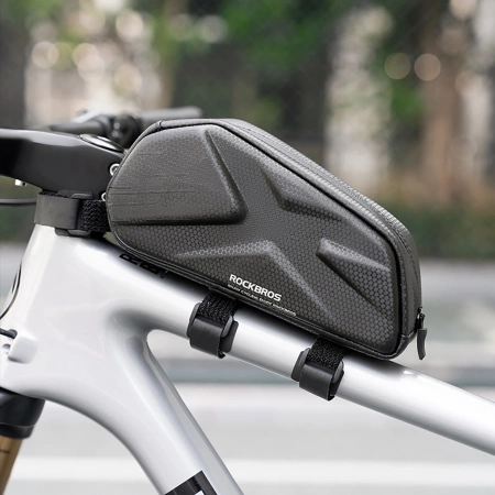 Torba rowerowa Rockbros usztywniana, na ramę, na rurę górną 1,4l – czarna