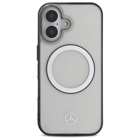 Original Handyhülle IPHONE 16 Mercedes Hardcase Printed Logo MagSafe (MEHMP16S23HUOKC) transparent