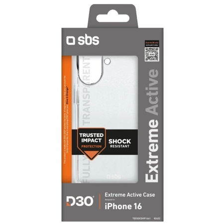 Etui SBS Extreme Active D3O do iPhone 16e - przezroczyste