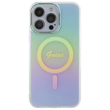 Guess IML Iridescent MagSafe Hülle für iPhone 15 Pro – Türkis