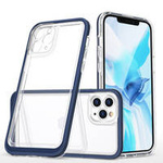Klare 3-in-1-Hülle für iPhone 11 Pro, blauer Rahmen, Gel-Cover