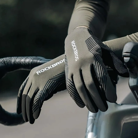Rockbros 16110006003 stoßdämpfende Fahrradhandschuhe Größe L – Grün und Schwarz