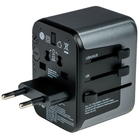 Verbatim Adapter podróżny EU/UK/US 2xUSB-A/2xUSB-C PD 30W UTA-03 czarny/black 49545