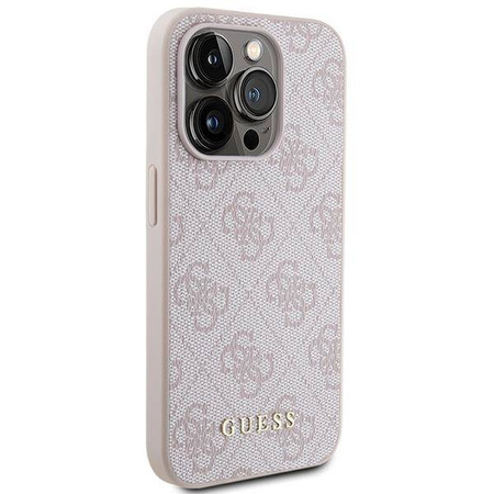 Etui Guess 4G Metal Gold Logo na iPhone 15 Pro - różowe