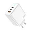 JELLICO Netz-Ladegerät EU20 GaN PD 65W 2xUSB-C + 1xUSB QC3.0 + Kabel USB-C - USB-C weiss