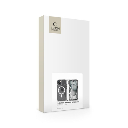 Etui APPLE IPHONE 15 Tech-Protect FlexAir Hybrid MagSafe Glitter transparentne