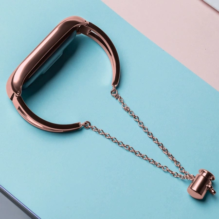 Metal bracelet for Xiaomi Mi Band 3 / 4 / 5 / 6 band strap - pink