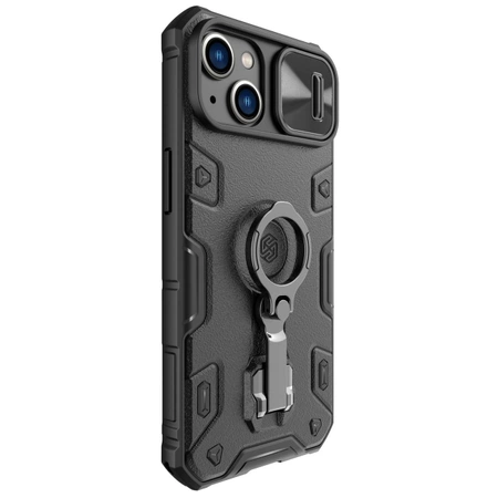 Nillkin CamShield Armor Pro Case iPhone 14 Plus Hülle gepanzerte Abdeckung mit Kameraabdeckung Ringständer schwarz