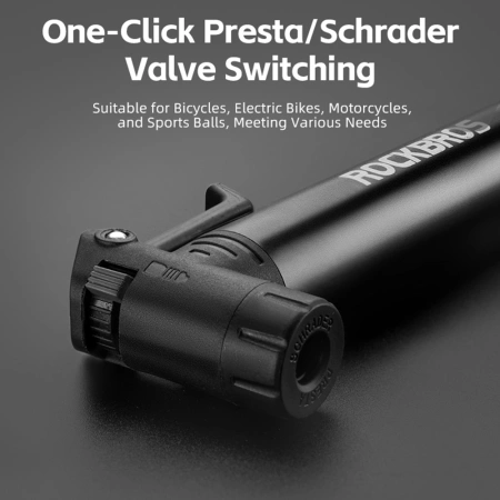 Rockbros 42320010001 Bicycle Pump Hand + Screwdriver - Black