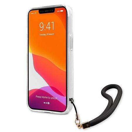 Guess nakładka do iPhone 13 6,1" GUHCP13MKCABBK czarny hard case Camo Strap Collection