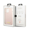Original Case IPHONE 13 PRO MAX Guess Hard Case Silicone Logo Plate MagSafe (GUHMP13XSPLP) pink
