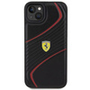 Ferrari Twist Metal Logo-Hülle für iPhone 15 Plus – Schwarz