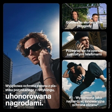 Szkło hybrydowe PanzerGlass Matrix Ultra-Wide-Fit na iPhone 15 Plus z pozycjonerem