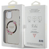 Guess IML Flowers Wreath MagSafe Hülle für iPhone 15 / 14 / 13 – Schwarz