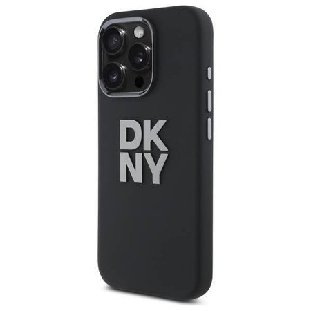 Original Case IPHONE 16 PRO DKNY Hardcase Liquid Silicone Metal Logo (DKHCP16LSMCBSK) black