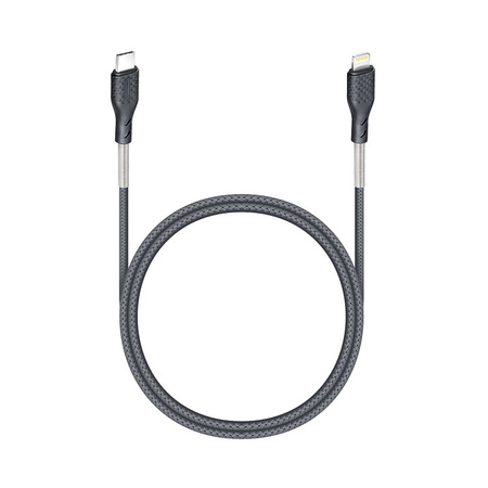FORCELL Carbon kabel Typ C do iPhone Lightning 8-pin Power Delivery PD27W CB-01C czarny 1 metr