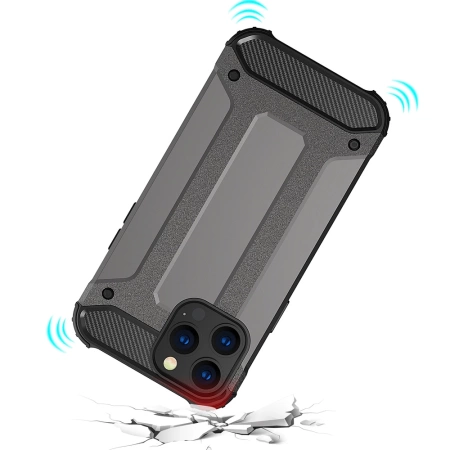Hybrid Armor robuste TPU/PC Panzer Handyhülle Hard Case für iPhone 13 Pro schwarz