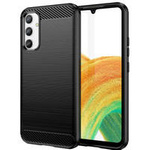 Carbon Case etui do Samsung Galaxy A34 5G elastyczny silikonowy karbonowy pokrowiec czarne