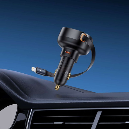 Baseus Enjoyment Pro USB-C (weiblich) / Lightning (männlich) 60W Autoladegerät - Schwarz