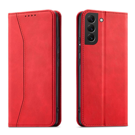 Magnet Fancy Case etui do Samsung Galaxy S22+ (S22 Plus) pokrowiec portfel na karty kartę podstawka czerwony
