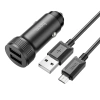 HOCO Kfz-Ladegerät Z49 2.4A 2xUSB + Kabel Micro USB schwarz