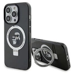 Karl Lagerfeld KLHMP15XHMRSKCK iPhone 15 Pro Max 6,7&quot; schwarz/schwarz Hardcase Ringständer Karl&amp;Choupette MagSafe