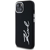 Original Case IPHONE 15 Karl Lagerfeld Silicone Metal Script Logo black