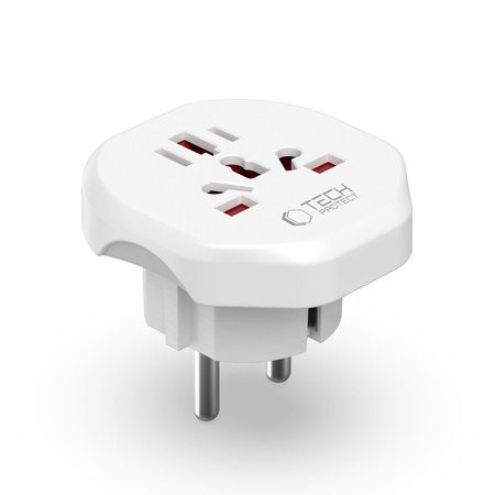 TECH-PROTECT UNIVERSAL TRAVEL ADAPTER FROM EU WHITE